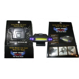 FIRE WATER MARINE COB LED CAP LIGHT WITH UV BLACK LIGHT MODE USB Rechargeable Fishing TORCH BY FWM