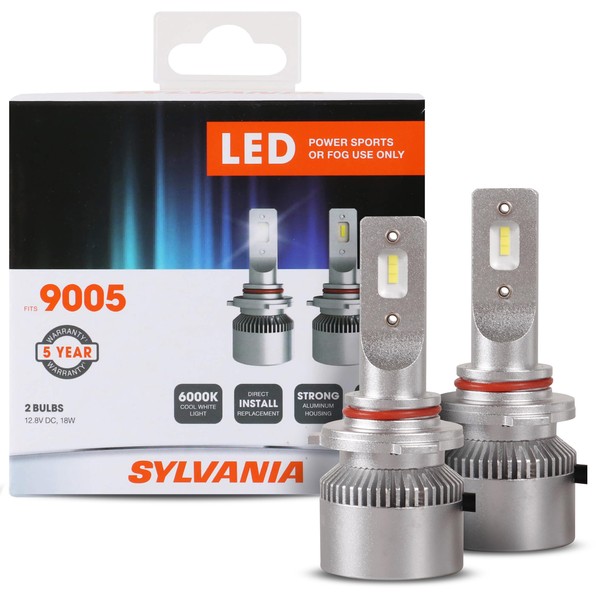SYLVANIA 9005 LED Powersport Headlight Bulbs for Off-Road Use or Fog Lights - 2 Pack