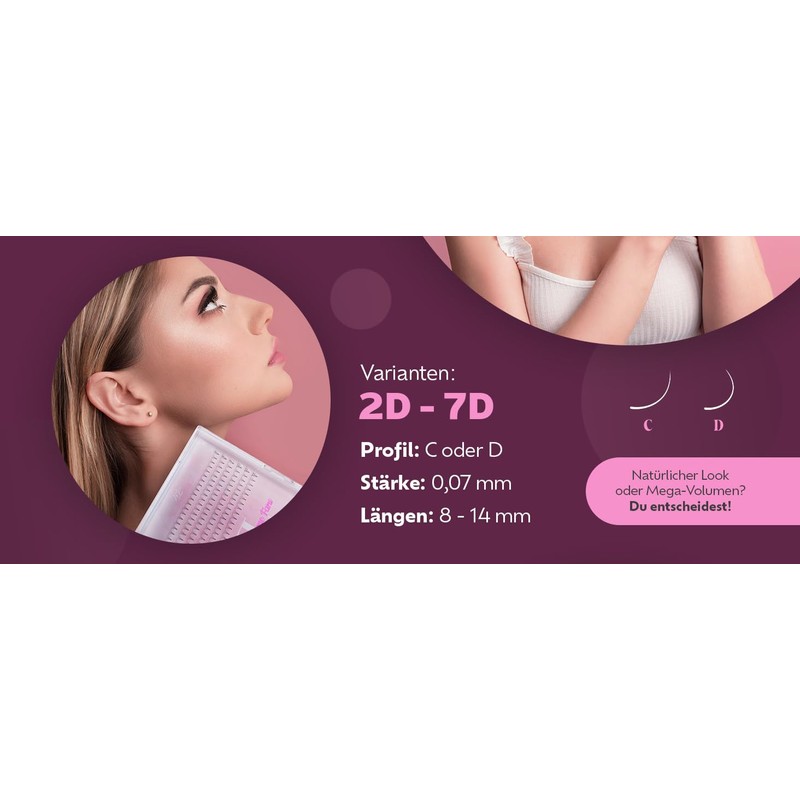WL Wonder Lashes Künstliche Wimpern 6D für Professionell 0,07 Cluster