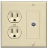 RiteAV (2 Gang Decorative) 15 Amp Round Power Outlet Coax