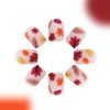 24Pcs Fall Press on Nails Short Square Maple Leaves Design