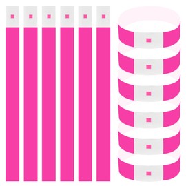 Pack of 600 Entrance Wristbands, Printable, Party Bands, Waterproof Festival Wrist Band, Plastic Wristbands, Event, Safety Wristbands, Control Bands, Event Bands, Paper, 25 x 2 cm (Pink)