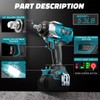Cordless Impact Wrench 1/2 inch for Makita Battery 900FT-LBS with