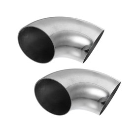 Motoforti Universal OD 3 Inch 90 Degree Mandrel Elbow Bend Tube,Exhaust Elbow Pipe,SS304 Stainless Steel,Silver Tone 2pcs
