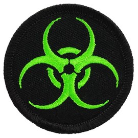 Neon Green Biohazard Warning Patrol Patch - 2" Round