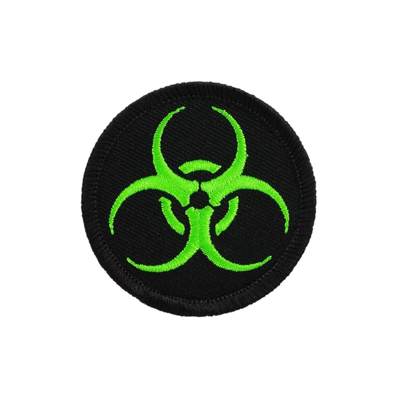 Neon Green Biohazard Warning Patrol Patch - 2" Round