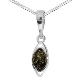 Ostsee-Schmuck Telia Necklace with Pendant 925/000 Silver Amber, Sterling Silver, Amber