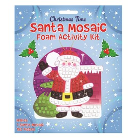 Henbrandt Christmas Mosaic Kit for Kids Make Your Own Xmas Craft Kit Santa Mosaic Art with Sticky Foam Tiles Xmas Party Favour Stocking Fillers for Boys and Girls