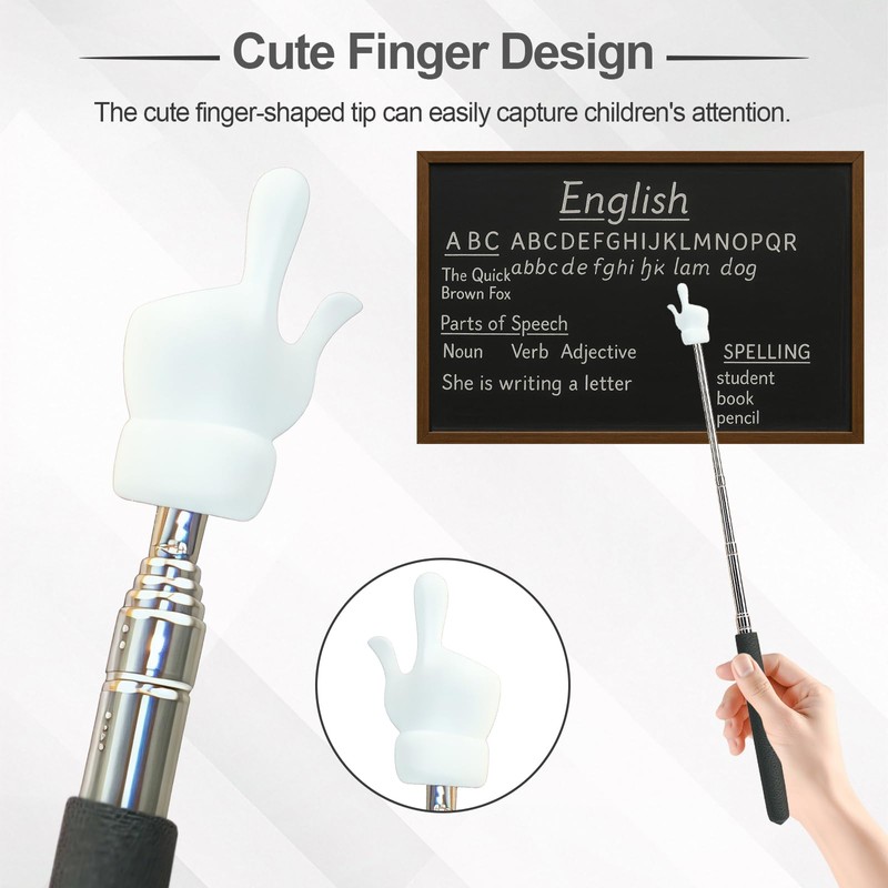 4Pcs Telescopic Teachers Pointer, Extendable Hand Pointer Finger Pointer Stick,