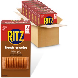 RITZ Fresh Stacks Whole Wheat Crackers, Bulk Travel Snacks, 6 Boxes (48 Multi Snack Packs)