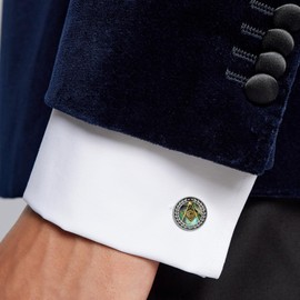 Masonic Cuff Links for Men Sterling Silver Abalone Shell Freemason Cufflinks Freemasonry Jewelry for Men
