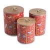 Bico Red Spring Bird Ceramic Canister Set of 3 for