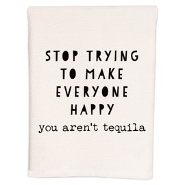 Moonlight Makers Soft Waffle Weave Hand Towel, 100% Pure White Cotton, Bathroom/Kitchen Decor, Multi-Buy Discounts, Funny Gift Idea (You're Not Tequila)