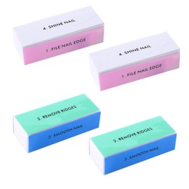4 Pack Four Sided Manicure Blocks, Nail Polishing Strips, Nail Polishing Blocks, Professional Manicure Exfoliating Blocks, Nail Files for Natural Nails, Nail Repair Files