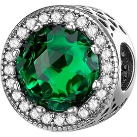 LNQOBU Murano Glass Charm Pendant, 925 Sterling Silver, Charms for Bracelets, Pink Love Heart, Red Round Pearl Charm, Fits Women Bracelets/Necklaces, Jewellery Gifts, Sterling Silver Cubic Zirconia