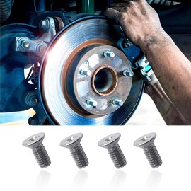 Kewucn 4 PCS Stainless Steel Brake Disc Rotor Screws for Front and Rear, OEM 93600-06014-0H Replacement Accessories, Retaining Screws Set for K3, City, Civic, Accord, Odyssey