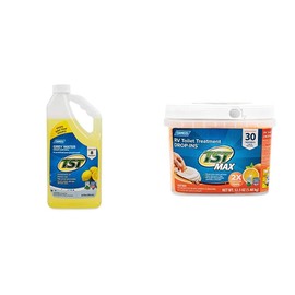 Camco TST Lemon Scent RV Grey Water Odor Control, Stops Sink Trap Odors, for Use in Drains,Sink Traps and Waste Vents + TST Orange 30 Pack Ultra-Concentrated Citrus Scent RV Toilet Treatment Drop-Ins