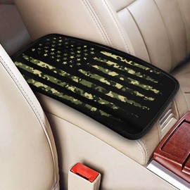 American Camo Flag Car Armrest Cover Auto Center Console Pad Soft Car Armrest Cushion Handrail Box Universal Decoration Cushion