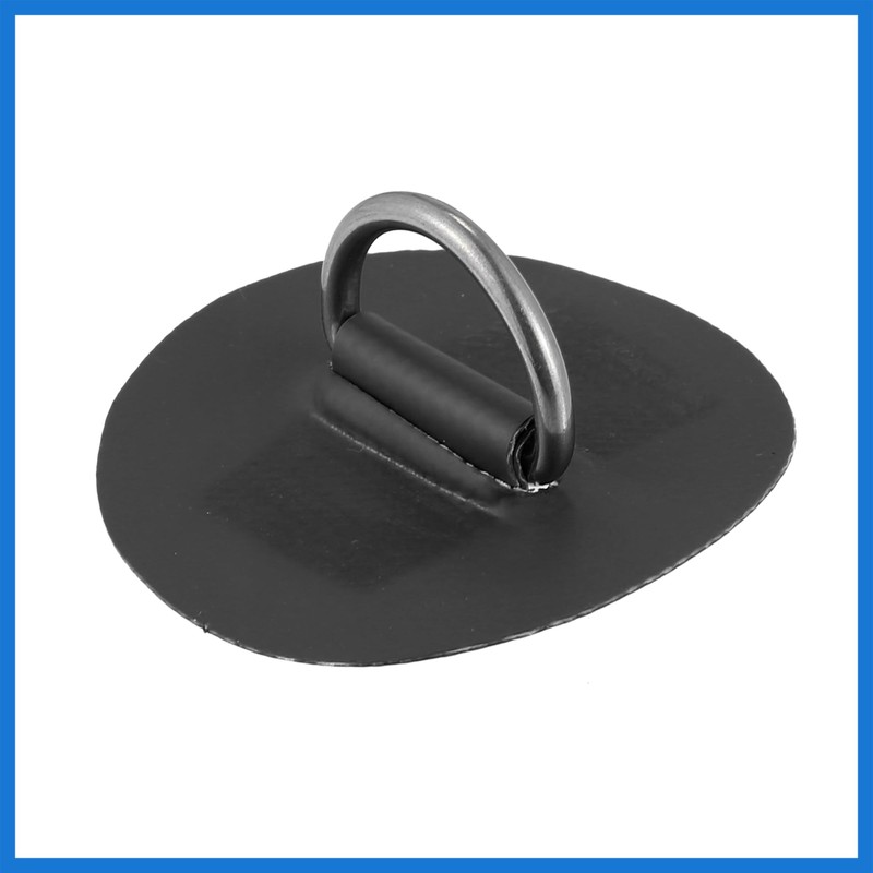 VekAuto 6pcs 6cm Black D Ring Patch PVC Stainless Steel