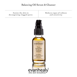 evanhealy Neem Immortelle Purifying Infusion | Facial Oil Serum & Cleanser for Congested & Sensitive Skin | Pore Minimizer Serum for Face | Balancing Ayurveda Oil For Face | Vitamin E Oil Face Serum