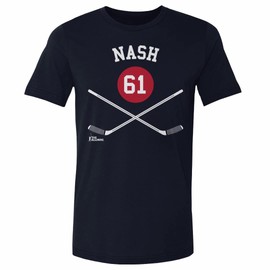 500 LEVEL Rick Nash Shirt (Cotton, Small, True Navy) - Rick Nash Columbus 61 Sticks WHT