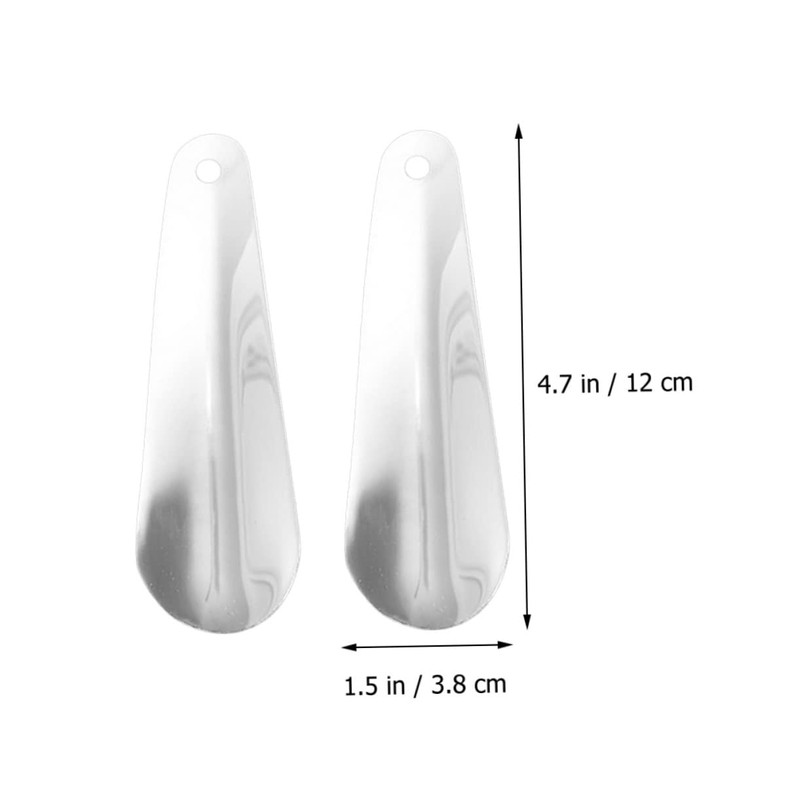 Ipetboom 2pcs Short Handled Stainless Steel Shoe Horns for Men
