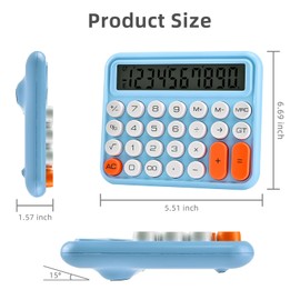 Valtiner 12 Digit Calculators Desktop, Basic Calculator Large LCD Display, Mechanical Switch Calculator with Big Buttons for Office Accessories (Blue)