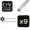 Neo 09-526 Torx Keys T10-T50, 9 pcs Set, Set of