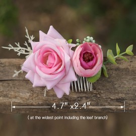 Fangsen Wedding Rose Flower Hair Comb Floral Hair Clip Flamenco Dancer