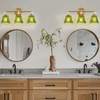 sunkryster Vintage Gold Bathroom Vanity Light Fixture, 3-Light with Rose