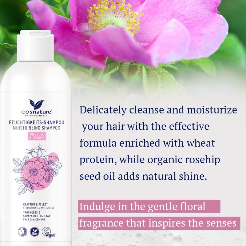 Moisturising Shampoo Pink Wild Organic 250ml COSNATURE
