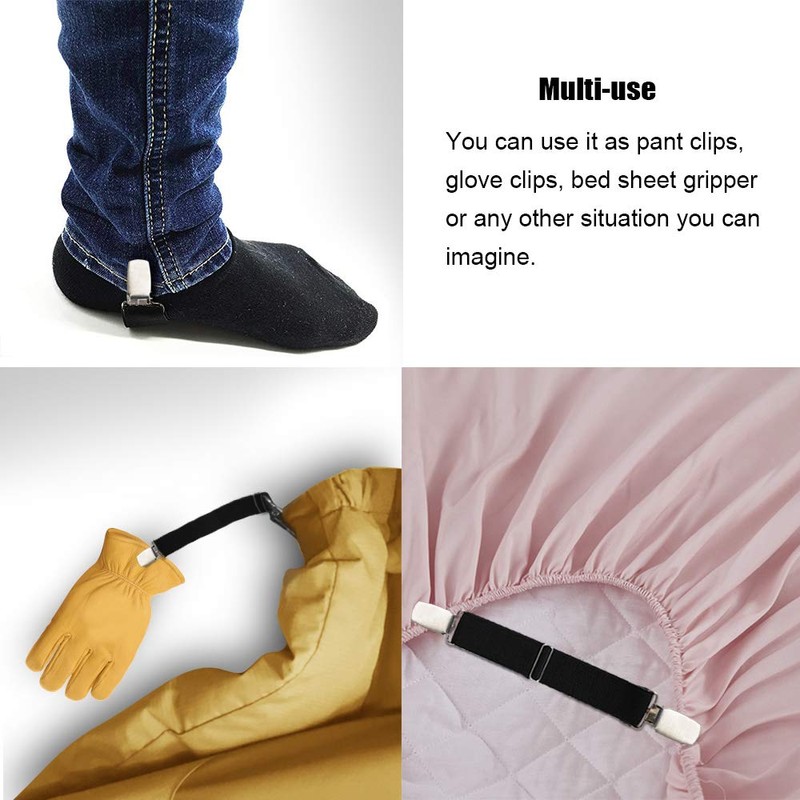 Boncas Improved Adjustable Elastic Boot Clips Boot Straps Pant Clips
