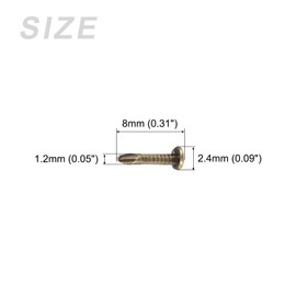 METALLIXITY Small Nails (1.2x8mm) 200pcs, Carbon Steel Tiny Hardware Nails - for Household Woodworking, Bronze Tone