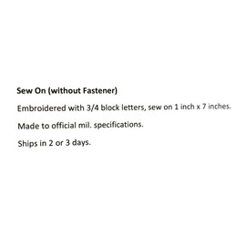 JSM Auto 2 Piece Desert Tan Name & Branch Tape Set, Sew-On, Custom Army Marine Tape, Customized