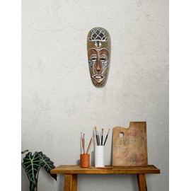 African Wooden Mask 30 cm Turtle Design