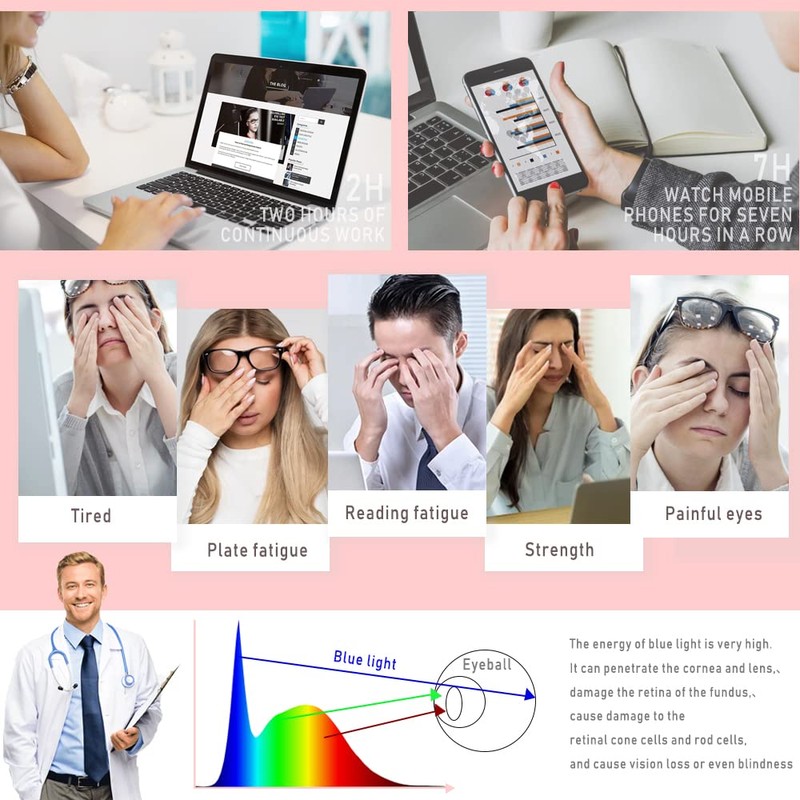 AFNWQI Fashion Square Blue Light Blocking Glasses - Clear Computer