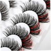 Baluue 5pairs Natural Thick Fake Eyelashes for Makeup Reusable Seamless