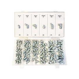 Professional EZ Travel Collection Assorted Metric Zerk Hydraulic Grease Fittings (110 Piece Set)