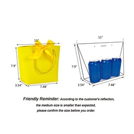 HUAPRINT Gift Bags with Handles,Party Favor Bags with Bow Ribbon,12Pcs Yellow Paper Bags for Birthday Wedding Bridesmaid Present Celebration Holiday