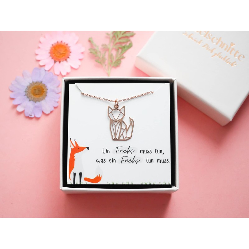 Precious Cut Necklace Foxy 925 Silver Rose Gold Fox Fox