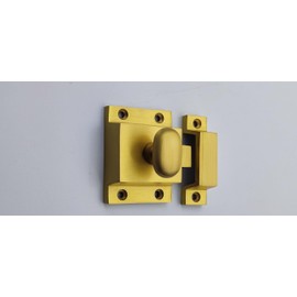 Infinity Decor Satin Brass Mushroom Knobs, Cup Shell Pulls and Cupboard Catch for Kitchen Cabinet Doors (Latch)