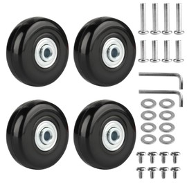 Pack of 4 Suitcase Castors Replacement Wheels, 50 x 18 mm Luggage Suitcase Replacement Wheels, Suitcase Wheels Replacement Wheels 50 mm, Replacement Wheels for Suitcase, Rubber Replacement Wheels for