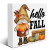Fall Decor Hello Fall Wooden Sign Farmhouse Autumn Gnome Decorations