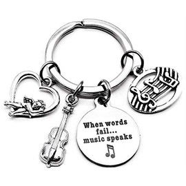 Kit's Kiss Guitar Keychain Electric Guitar Keychain Violin Keychain Cello Keychain Music Keychain Music Note Musical Instrument Music Teacher Gift Music Lover Gift Guitar Key Ring (Cello Keychain)