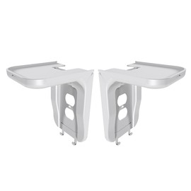 Suptek Wall Outlet Shelf 2 Pack,Home Wall Shelf Organizer for Outlets,Perfect for Bathroom, Kitchen, Bedrooms,Hold Cell Phone,Speaker up to 20lbs,With Cable Management and Detachable Hooks,White(S3W2)