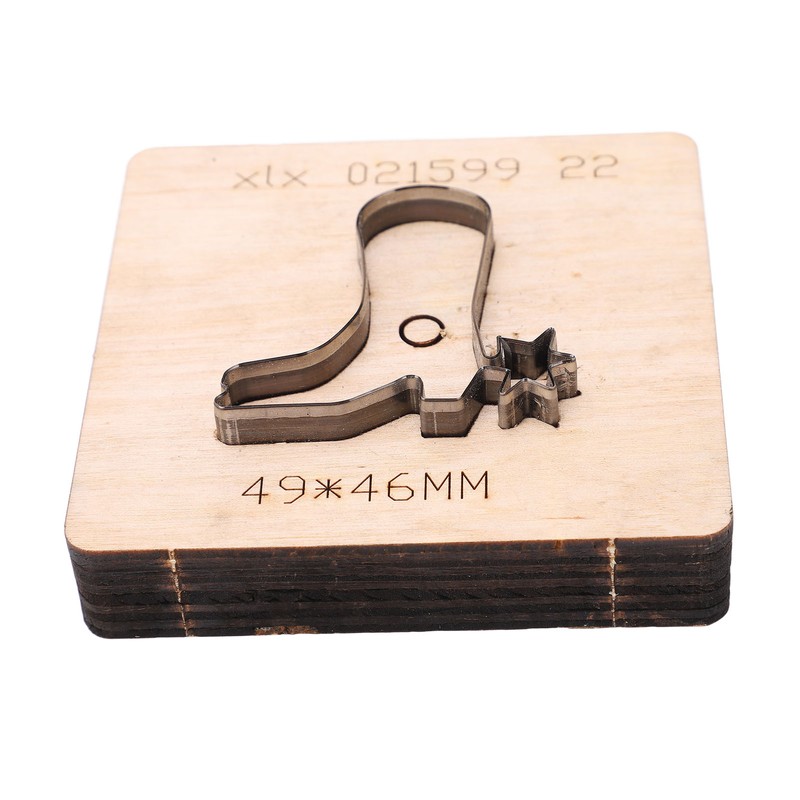 Leather Punching Die Shoe Shaped Alloy Steel Blade Birch Base