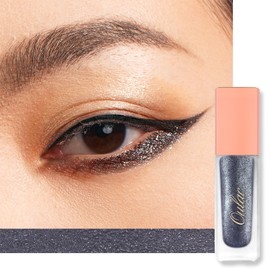 Oulac Liquid Glitter Eyeshadow – Black Silver Eyeshaow Shimmer Eyeshadow & Eyeliner with Fine Sparkle, Blendable Sparkly Smokey Eye Make-up, Crease Resistant, Non-Greasy, Vegan, 5.4g, Light Year (12)