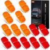 Nilight Double Bullseye Marker Light 14PCS Red Amber 10LED Rectangular