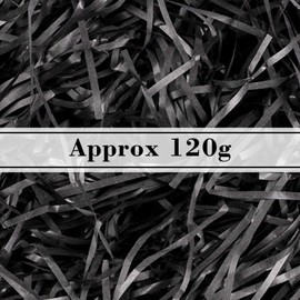 Whaline Basket Grass Craft Shredded Tissue Raffia Gift Filler Paper Shreds for DIY Gift Packaging Basket Filling Egg Stuffer Party Supplies Accessories Decoration, 120g, 4 Oz (Black)