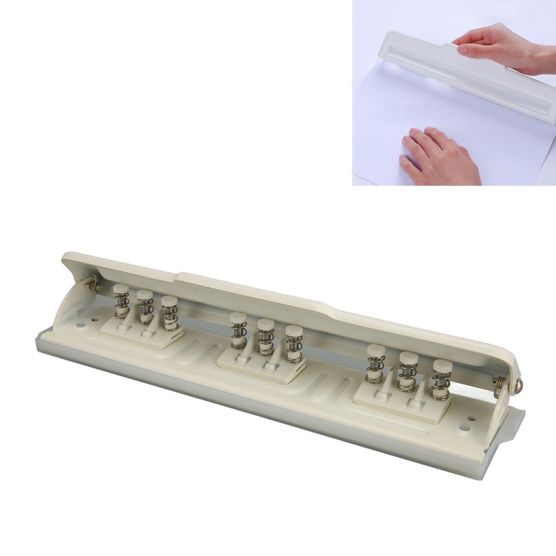 9 Hole Punch White Manual 8 Sheet Capacity DIY Hole
